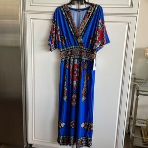NWT Calessa cobalt blue multi dress